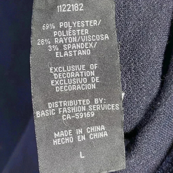 Mario Serrani Italy Navy Blue 1/2 Sleeve Textured Knit Shift Dress - Picture 5 of 5